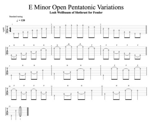 E Minor Open Pentatonic Variations#1